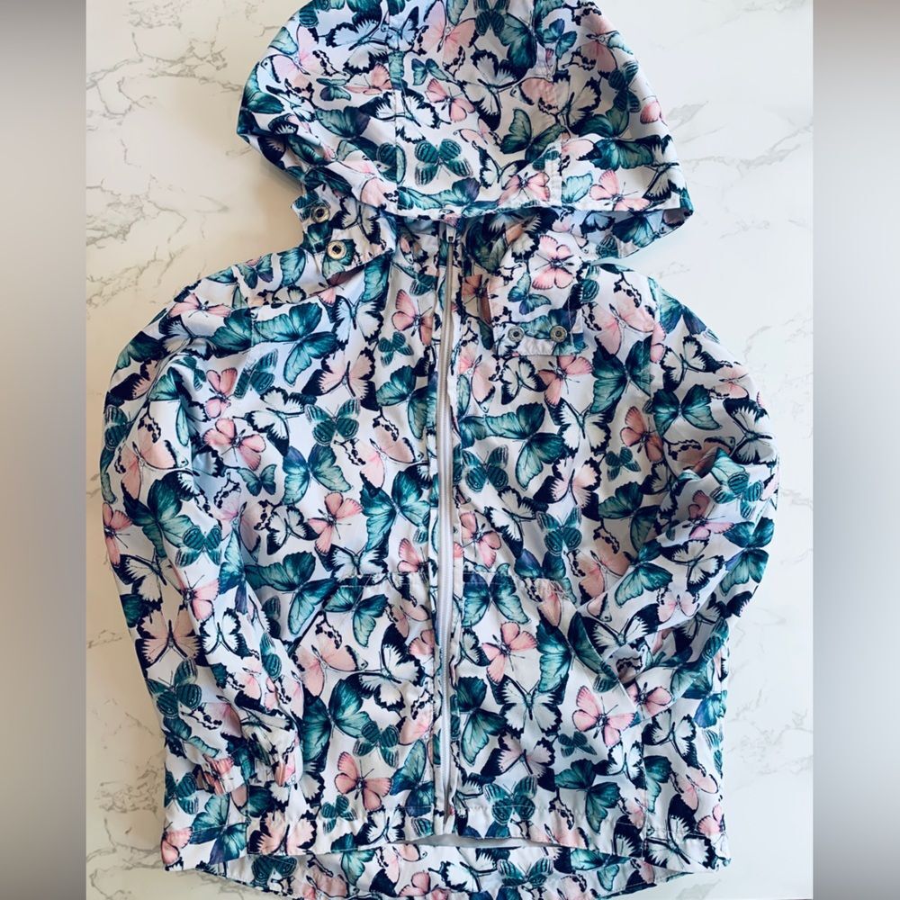 Girls H&M Butterfly Lightweight Zip Up Jacket | Size 3-4
